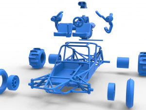 Sand drag Rail buggy Scale 1 to 25 3D Print Model