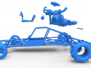 Sand drag Rail buggy Scale 1 to 25 3D Print Model