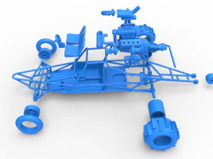 Sand drag Rail buggy Scale 1 to 25 3D Print Model
