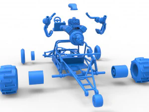 Sand drag Rail buggy Scale 1 to 25 3D Print Model