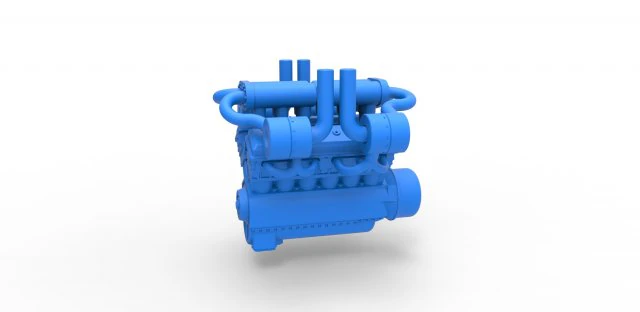 Motore turbo V12 per trattore da traino 3 Scala da 1 a 25 Modello di stampa 3D .c4d .max .obj .3ds .fbx .stl .blend 