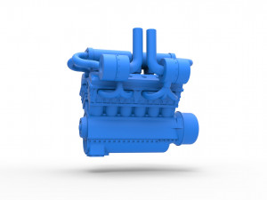 Turbo engine V12 for pulling tractor 3 Scale 1 to 25 3Dプリントモデル