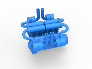 Turbo engine V12 for pulling tractor 3 Scale 1 to 25 3Dプリントモデル