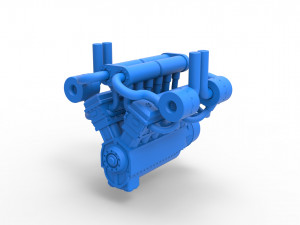 Turbo engine V12 for pulling tractor 3 Scale 1 to 25 3Dプリントモデル