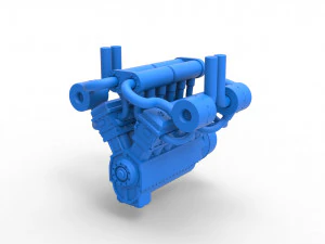 Motore turbo V12 per trattore da traino 3 Scala da 1 a 25 Modello di stampa 3D