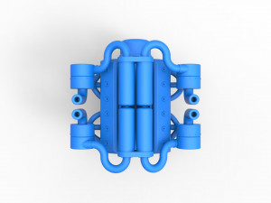 Turbo engine V12 for pulling tractor 3 Scale 1 to 25 3Dプリントモデル