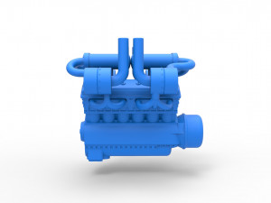 Turbo engine V12 for pulling tractor 3 Scale 1 to 25 3Dプリントモデル