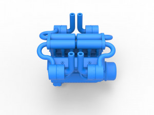 Turbo engine V12 for pulling tractor 3 Scale 1 to 25 3Dプリントモデル