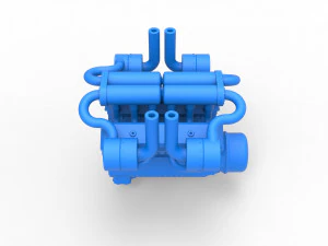 Motore turbo V12 per trattore da traino 3 Scala da 1 a 25 Modello di stampa 3D