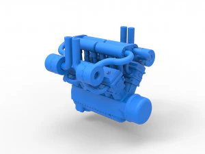 Motore turbo V12 per trattore da traino 3 Scala da 1 a 25 Modello di stampa 3D