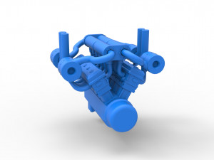 Turbo engine V12 for pulling tractor 3 Scale 1 to 25 3Dプリントモデル