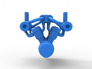 Motore turbo V12 per trattore da traino 3 Scala da 1 a 25 Modello di stampa 3D