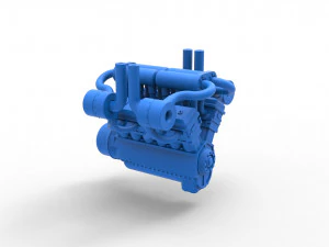 Motore turbo V12 per trattore da traino 3 Scala da 1 a 25 Modello di stampa 3D