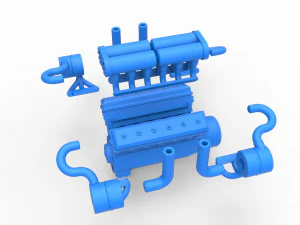 Motore turbo V12 per trattore da traino 3 Scala da 1 a 25 Modello di stampa 3D