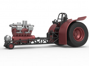 Pulling tractor with single turbo engine V12 Version 2 Scale 1 to 25 3Dプリントモデル
