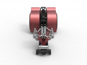 Pulling tractor with single turbo engine V12 Version 2 Scale 1 to 25 3Dプリントモデル