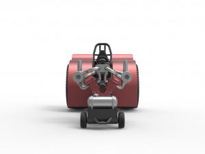 Pulling tractor with single turbo engine V12 Version 2 Scale 1 to 25 3Dプリントモデル