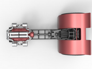 Pulling tractor with single turbo engine V12 Version 2 Scale 1 to 25 3Dプリントモデル