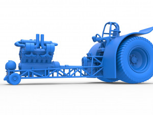Pulling tractor with single turbo engine V12 Version 2 Scale 1 to 25 3Dプリントモデル