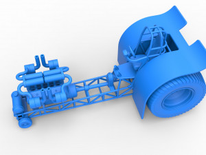 Pulling tractor with single turbo engine V12 Version 2 Scale 1 to 25 3Dプリントモデル