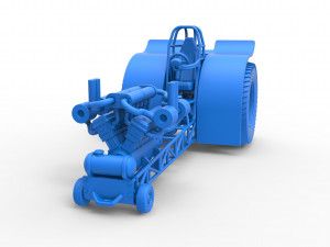 Pulling tractor with single turbo engine V12 Version 2 Scale 1 to 25 3Dプリントモデル