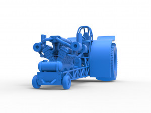 Pulling tractor with single turbo engine V12 Version 2 Scale 1 to 25 3Dプリントモデル