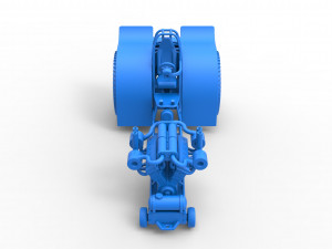 Pulling tractor with single turbo engine V12 Version 2 Scale 1 to 25 3Dプリントモデル