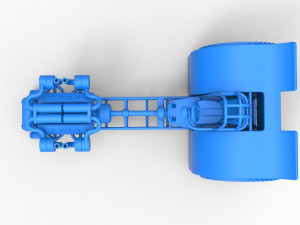 Pulling tractor with single turbo engine V12 Version 2 Scale 1 to 25 3Dプリントモデル
