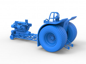 Pulling tractor with single turbo engine V12 Version 2 Scale 1 to 25 3Dプリントモデル