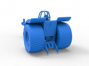 Pulling tractor with single turbo engine V12 Version 2 Scale 1 to 25 3Dプリントモデル
