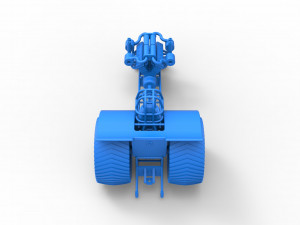 Pulling tractor with single turbo engine V12 Version 2 Scale 1 to 25 3Dプリントモデル
