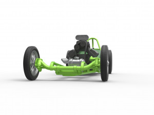Front engine old school dragster with V8 Scale 1 to 25 3D 프린트 모델
