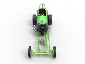 Front engine old school dragster with V8 Scale 1 to 25 3D 프린트 모델