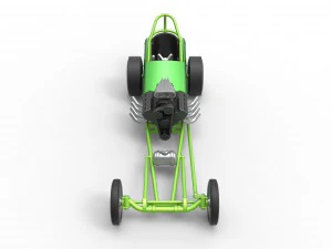 Front engine old school dragster with V8 Scale 1 to 25 3D Print Model