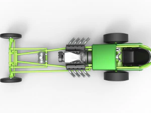 Front engine old school dragster with V8 Scale 1 to 25 3D Print Model