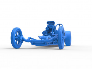 Front engine old school dragster with V8 Scale 1 to 25 3D 프린트 모델