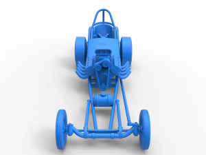 Front engine old school dragster with V8 Scale 1 to 25 3D 프린트 모델