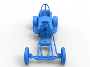 Front engine old school dragster with V8 Scale 1 to 25 3D Print Model
