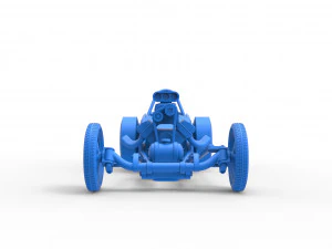 Front engine old school dragster with V8 Scale 1 to 25 3D Print Model