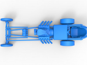 Front engine old school dragster with V8 Scale 1 to 25 3D 프린트 모델