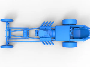 Front engine old school dragster with V8 Scale 1 to 25 3D Print Model