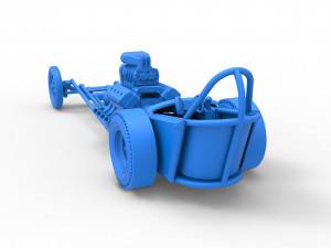 Front engine old school dragster with V8 Scale 1 to 25 3D 프린트 모델