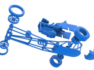 Front engine old school dragster with V8 Scale 1 to 25 3D Print Model