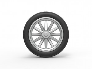 Front wheel of old school dragster Scale 1 to 25 3D 프린트 모델