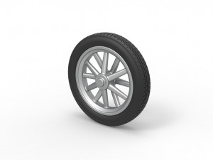 Front wheel of old school dragster Scale 1 to 25 3D 프린트 모델