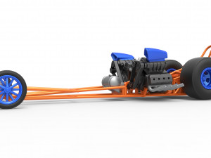 Front engine dragster with 2 V8 Version 2 Scale 1 to 25 Modelo de impresión 3D