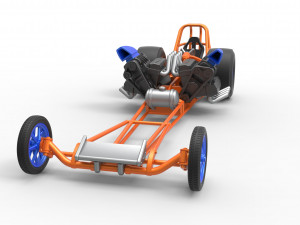Front engine dragster with 2 V8 Version 2 Scale 1 to 25 Modelo de impresión 3D