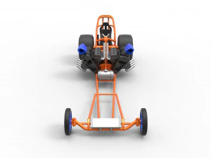 Front engine dragster with 2 V8 Version 2 Scale 1 to 25 3D Print Model