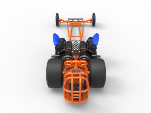 Front engine dragster with 2 V8 Version 2 Scale 1 to 25 Modelo de impresión 3D