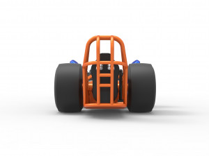 Front engine dragster with 2 V8 Version 2 Scale 1 to 25 Modelo de impresión 3D